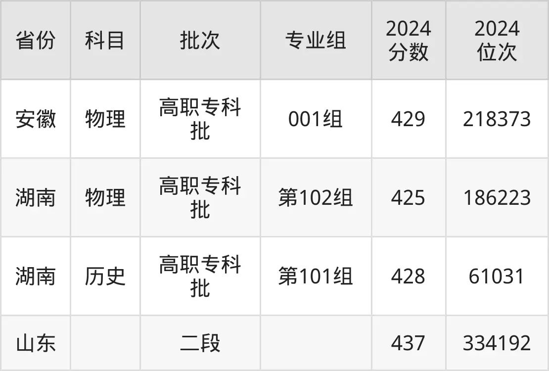 武汉软件工程职业学院2025年录取分数线（含2024历年）
