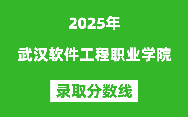 武汉软件工程职业学院2025年录取分数线（含2024历年）